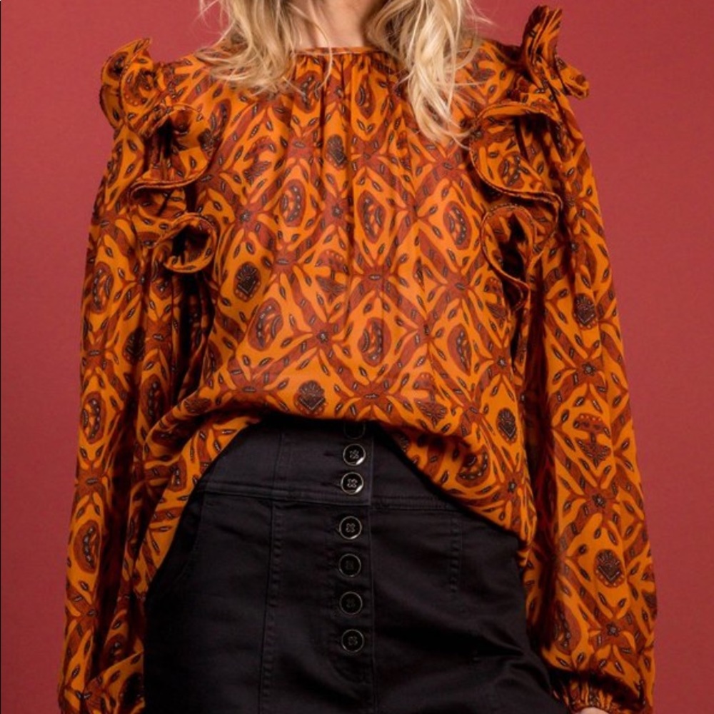 Ulla Johnson Medine Blouse in Ochre